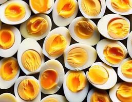 Photo a boiled egg. Pattern texture background.
