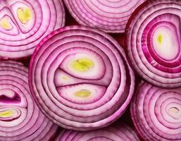 red onion slices. pattern texture background. photo
