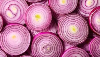 red onion slices. pattern texture background. photo