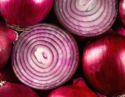 High quality photo of red onion. pattern texture background.