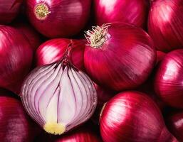 High quality photo of red onion. pattern texture background.