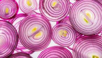 red onion slices. pattern texture background. photo