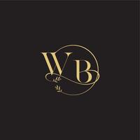 circle and organic style WB wedding monogram design letter luxury concept vector