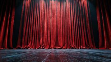 Empty Stage With Red Curtain photo