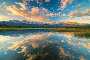Cloudy Sky and Mountainous Backdrop photo