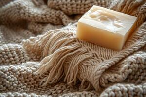 Bar of Soap on Blanket photo
