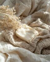 Close-up of Blanket With Soap photo