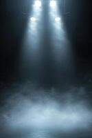 Foggy Night Stage With Three Spotlights photo