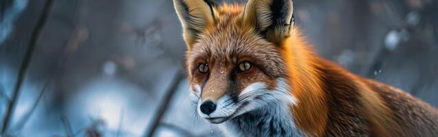 Close Up of Fox in Forest photo