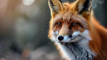Close-up of a Fox With Blurry Background photo