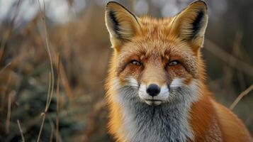 Close Up of Red Fox in Field photo