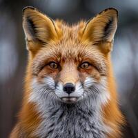 Close Up of a Red Foxs Face photo