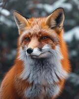 Red Fox Close-Up in Snow photo
