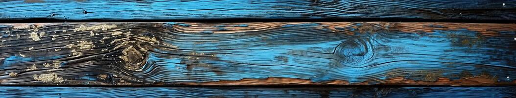 de cerca de azul pintar en de madera superficie foto