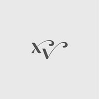 XV letter simple and minimalism Classy black fashion beauty monogram initial logo vector