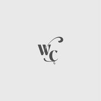 simple and minimalism WC beauty monogram initial logo letter Classy black fashion vector