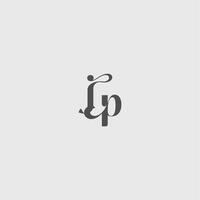 Classy black fashion beauty monogram initial logo letter simple and minimalism JP vector
