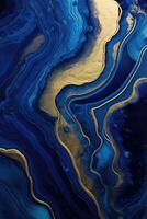 Blue and Gold Abstract Painting photo