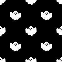 Seamless pattern with cute ghosts. Festive background for Halloween. Repeating print for fabric, wrapping paper, textile vector