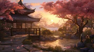 Sunset Over Small Pond photo