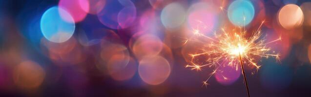 Sparkler Floating With Blurry Background photo