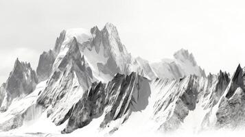 Majestic Mountain Range in Monochrome photo