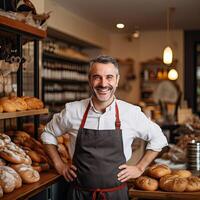 Man at Bakery Counter photo