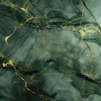 Green Marble Texture With Gold Veining photo