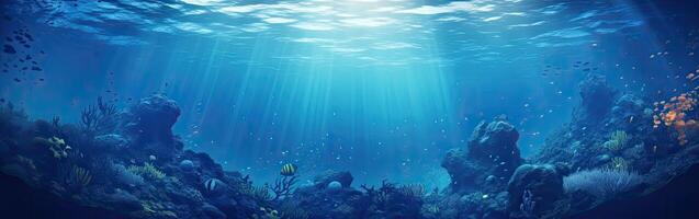 Sunlight Filtering Through Underwater Scene photo