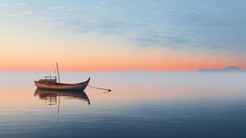 Boat Floating on Water photo