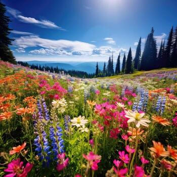 floreciente flores silvestres cubierta campo foto