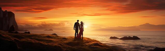 People Standing on Top of Cliff photo
