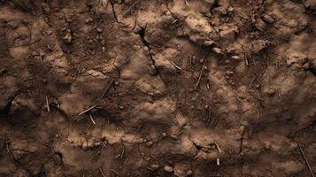 Close Up of Dirt Field With Grass photo
