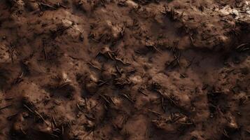 Close-Up of Dirt Field With Grass photo