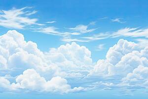 Blue Sky With White Clouds Painting photo