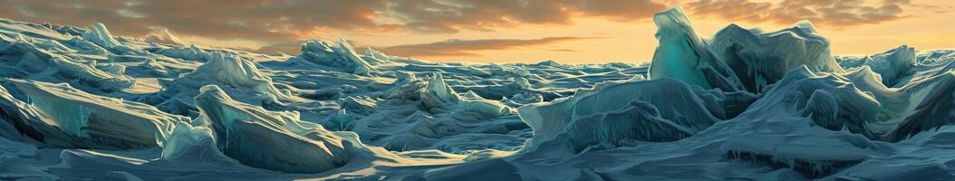 Vast Group of Icebergs Floating in the Ocean photo