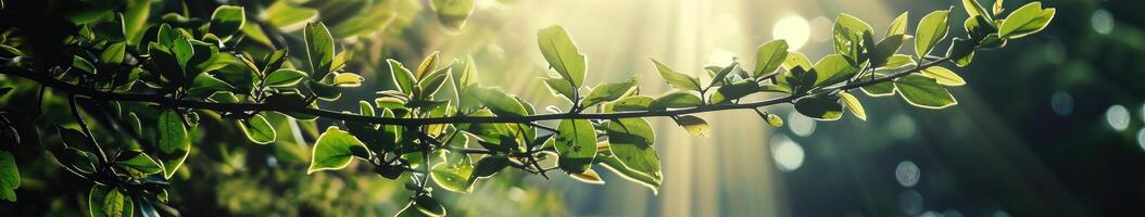 Sunlit Tree Branch in Close-up photo
