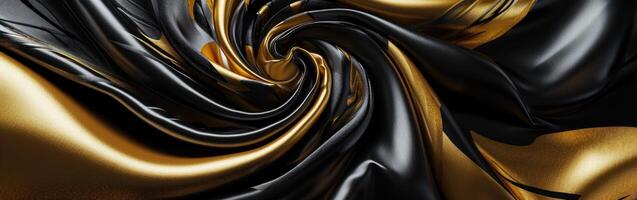 Black and Gold Abstract Background With Curves photo