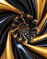 Black and Gold Spiral Computer Generated Image photo