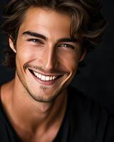 Smiling Man With Mustache photo