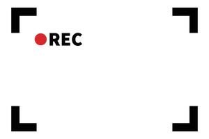 REC icon and recording focus frame. vector