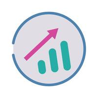 Bar graphs and growth. vector