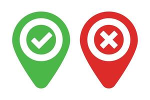 Map pins for checkpoints and off-limits areas. vector
