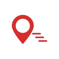 Moving map pin icon. Trip or location. . vector