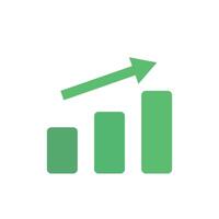 Bar chart with an ascending arrow. vector