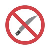No use of knife. Stop sign and kitchen knife. vector