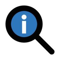 Magnifying glass and information icon. vector