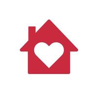 Heart symbol and house. Affection. vector