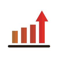 Up bar graph and arrow icon. vector