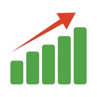 Green bar graph vector